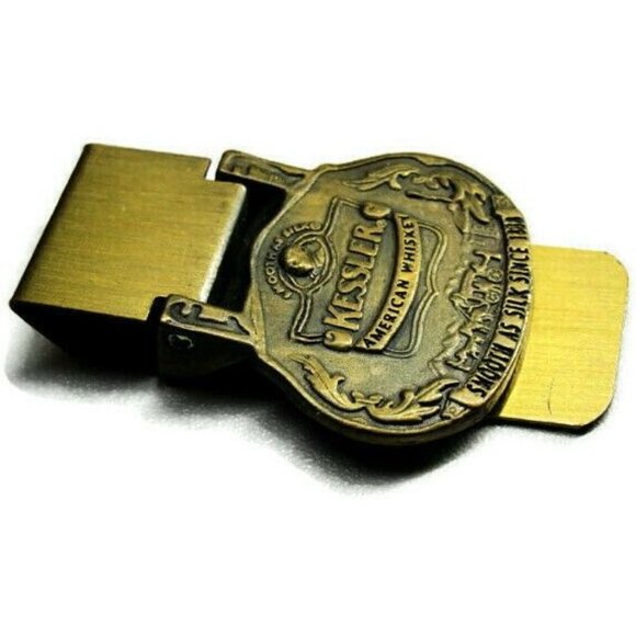 Kessler American Whiskey Money Clip Smooth As Silk Bronze Tone Credit Card Cash - Picture 2 of 10